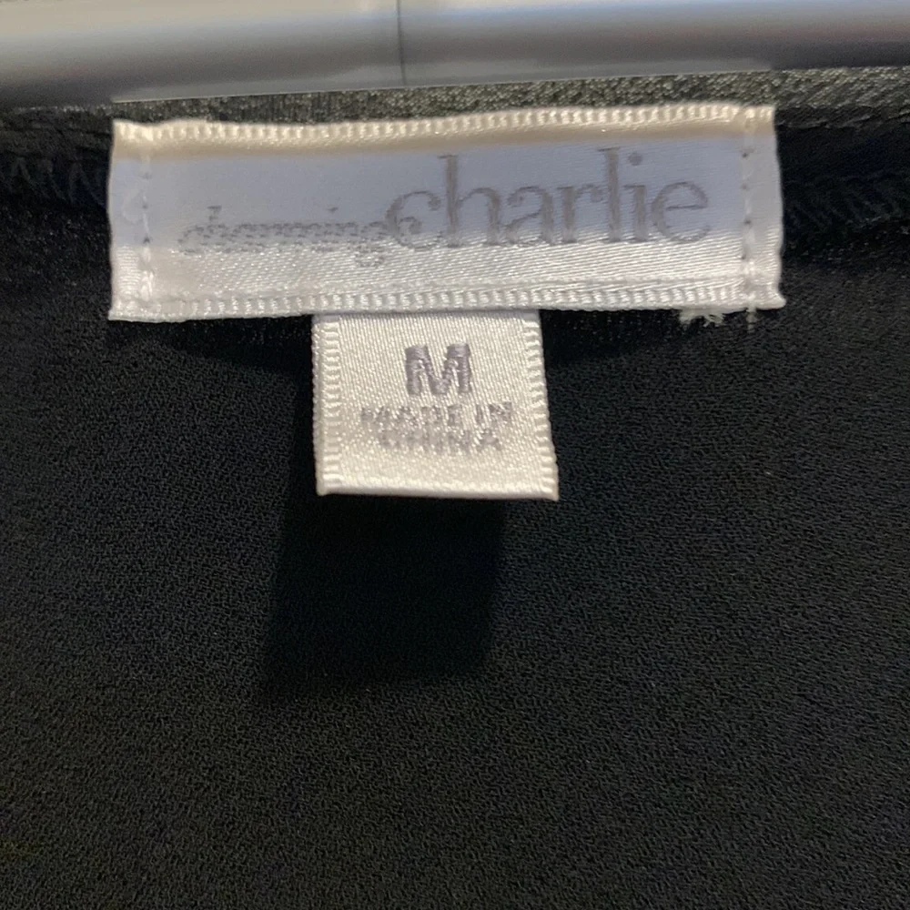 Charming Charlie Black Womens Blouse Size Medium - Picture 2 of 6